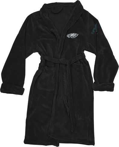 رداء حمام Northwest The Company الرسمي NFL Philadelphia Eagles للرجال مقاس L/XL ذو ملمس حريري مع رقم، أسود، 26 بوصة × 47 بوصة in Kuwait