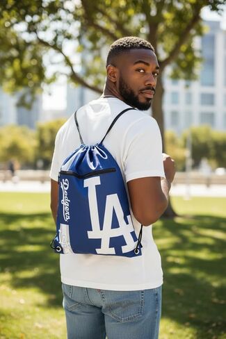 حقيبة ظهر FOCO Los Angeles Dodgers ذات الشعار الكبير مع جيب بسحاب ثانٍ - حقيبة Dodgers ذات إصدار محدود - MLB Gear - أظهر روح فريقك مع معدات LA Dodgers Fan Gear المرخصة رسميًا in Kuwait