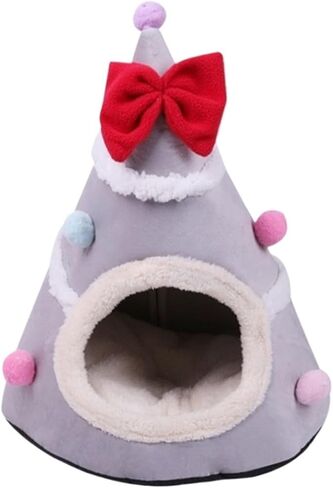One Christmas Tree-Shaped cat/Dog Bed, Warm in Winter, Suitable for Indoor and Outdoor use, Comes with a mat and is Machine Washable.(Dark Green) in Saudi Arabia