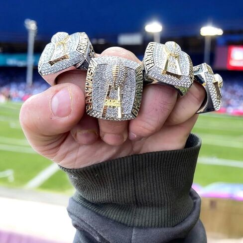 Legacy Rings 2025 Huge Fantasy Football Championship Trophy Ring | Gold Silver Tone Plated Award for Fantasy Football League Winner in Saudi Arabia