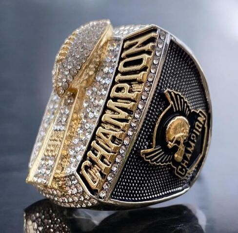 Legacy Rings 2025 Huge Fantasy Football Championship Trophy Ring | Gold Silver Tone Plated Award for Fantasy Football League Winner in Saudi Arabia