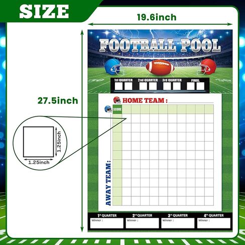 Actilize 2 حزمة ملصقات حمام السباحة لكرة القدم، 19.7 × 27.5 بوصة لوحة مربعات كرة القدم، ديكورات الحفلات لحفلة السوبر بول، حمام السباحة المكتبي، لوازم حفلات الباب الخلفي in Kuwait