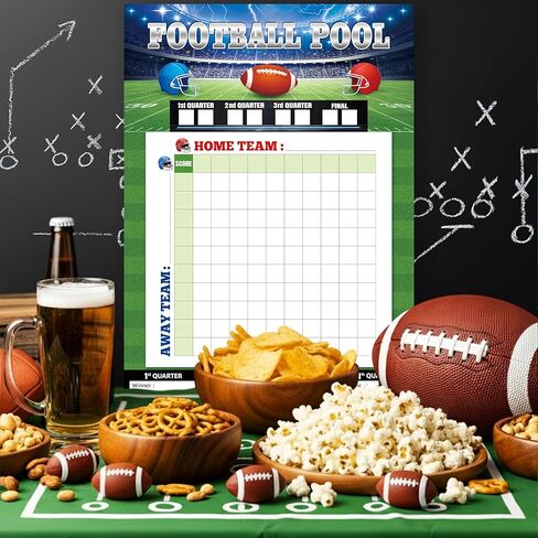 Actilize 2 حزمة ملصقات حمام السباحة لكرة القدم، 19.7 × 27.5 بوصة لوحة مربعات كرة القدم، ديكورات الحفلات لحفلة السوبر بول، حمام السباحة المكتبي، لوازم حفلات الباب الخلفي in Kuwait