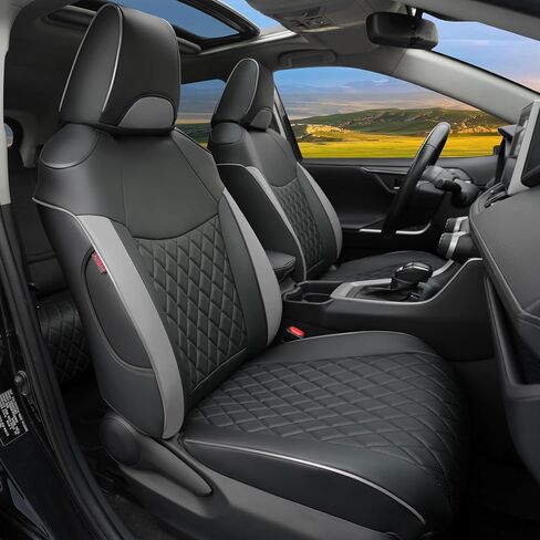 Rav4 Seat Covers for Toyota RAV4 Hybrid 2019-2025(Not for Hybrid/PHEV XSE,SE) Car Truck Seat Cover Full Set for SUV,Waterproof Automotive Seat Protector,Neoprene (Black Grey Grid) in Saudi Arabia