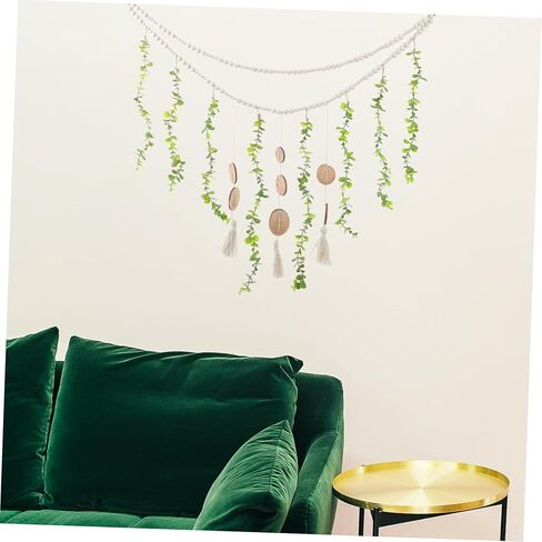 حامل صور معلق لعرض الصور من STOBAZA لتزيين الحائط بخرز خشبي من Macrame لغرفة المعيشة وغرفة النوم وإكليل حائط أنيق للمنزل جمالي وسهل التركيب in Saudi Arabia