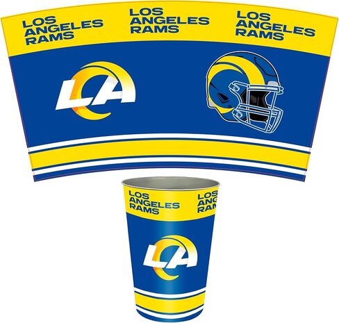 FANMATS 34695 NFL - Los Angeles Rams Wastebasket | Blue | 15"x10.5"x10.5" | Primary Logo, Helmet, & Wordmark in Saudi Arabia