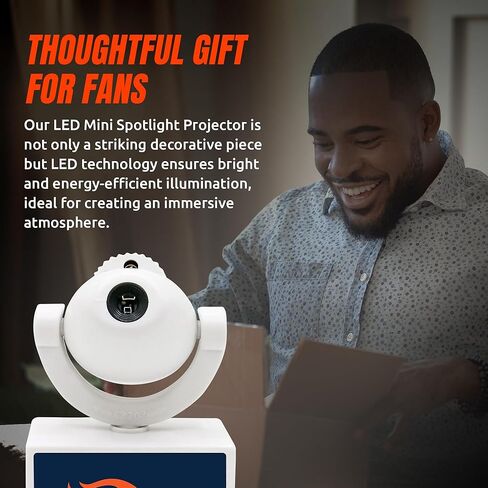 Sporticulture NFL American Football Denver Broncos - جهاز عرض صغير LED قابل للتعديل مع 6 تصميمات لشعار الفريق - مصباح كشاف محمول وقابل لإعادة الشحن - يعمل بالبطارية - 4.375 بوصة × 3.125 بوصة in Saudi Arabia