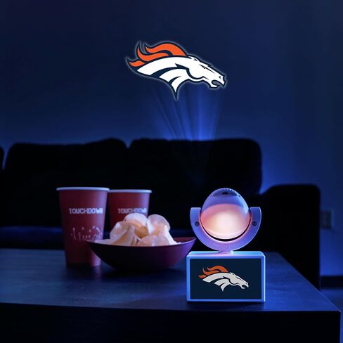 Sporticulture NFL American Football Denver Broncos - جهاز عرض صغير LED قابل للتعديل مع 6 تصميمات لشعار الفريق - مصباح كشاف محمول وقابل لإعادة الشحن - يعمل بالبطارية - 4.375 بوصة × 3.125 بوصة in Saudi Arabia
