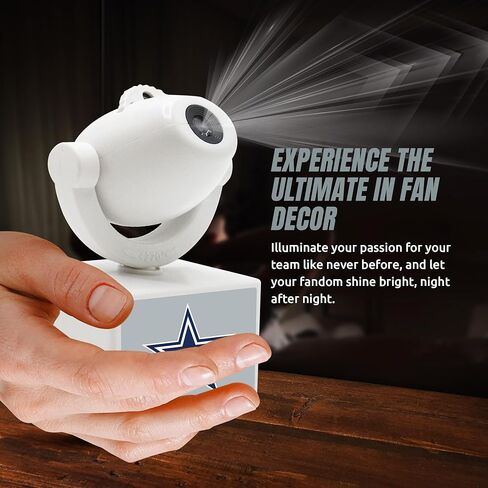 Sporticulture NFL American Football Dallas Cowboys - Adjustable Led Mini Spotlight Projector with 6 Team Logo Designs - Portable & Rechargeable Spotlight - Battery-Operated - 4.375" x 3.125" in Saudi Arabia