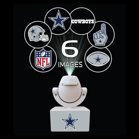 Sporticulture NFL American Football Dallas Cowboys - Adjustable Led Mini Spotlight Projector with 6 Team Logo Designs - Portable & Rechargeable Spotlight - Battery-Operated - 4.375" x 3.125" in Saudi Arabia