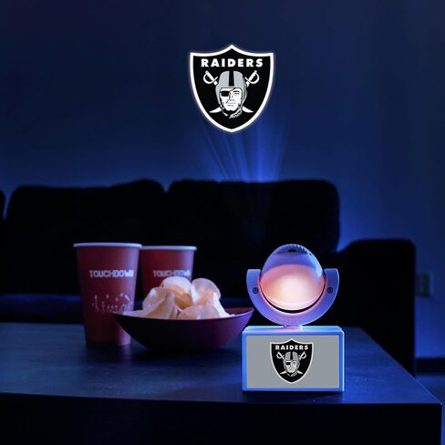 Sporticulture NFL American Football Las Vegas Raiders - جهاز عرض كشاف صغير LED قابل للتعديل مع 6 تصميمات لشعار الفريق - مصباح كشاف محمول وقابل لإعادة الشحن - يعمل بالبطارية - 4.375 بوصة × 3.125 بوصة in Saudi Arabia