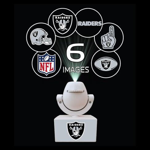 Sporticulture NFL American Football Las Vegas Raiders - جهاز عرض كشاف صغير LED قابل للتعديل مع 6 تصميمات لشعار الفريق - مصباح كشاف محمول وقابل لإعادة الشحن - يعمل بالبطارية - 4.375 بوصة × 3.125 بوصة in Saudi Arabia