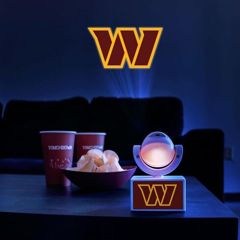 Sporticulture NFL American Football Washington Commanders - Adjustable Led Mini Spotlight Projector with 6 Team Logo Designs - Portable & Rechargeable Spotlight - Battery-Operated - 4.375" x 3.125" in Saudi Arabia