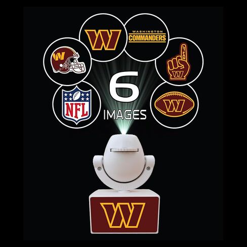 Sporticulture NFL American Football Washington Commanders - Adjustable Led Mini Spotlight Projector with 6 Team Logo Designs - Portable & Rechargeable Spotlight - Battery-Operated - 4.375" x 3.125" in Saudi Arabia