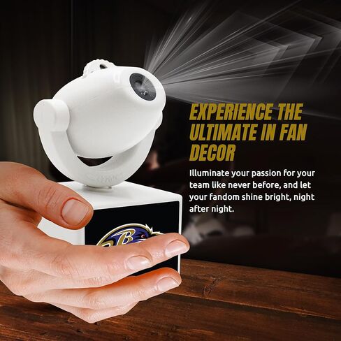 Sporticulture NFL American Football Baltimore Ravens - Adjustable Led Mini Spotlight Projector with 6 Team Logo Designs - Portable & Rechargeable Spotlight - Battery-Operated - 4.375" x 3.125" in Saudi Arabia