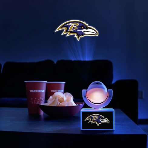 Sporticulture NFL American Football Baltimore Ravens - Adjustable Led Mini Spotlight Projector with 6 Team Logo Designs - Portable & Rechargeable Spotlight - Battery-Operated - 4.375" x 3.125" in Saudi Arabia