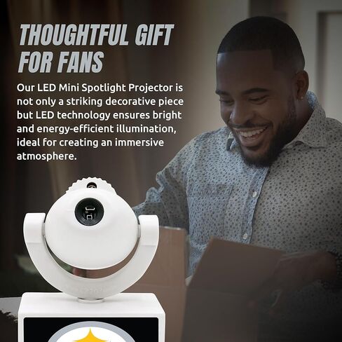 Sporticulture NFL American Football Pittsburgh Steelers - جهاز عرض كشاف صغير LED قابل للتعديل مع 6 تصميمات لشعار الفريق - مصباح كشاف محمول وقابل لإعادة الشحن - يعمل بالبطارية - 4.375 بوصة × 3.125 بوصة in Saudi Arabia