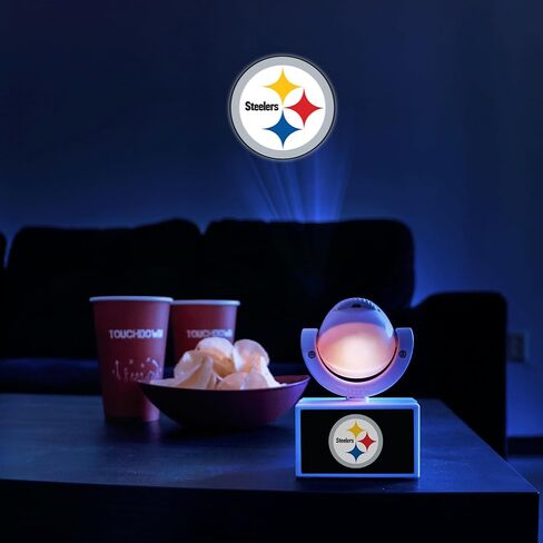 Sporticulture NFL American Football Pittsburgh Steelers - جهاز عرض كشاف صغير LED قابل للتعديل مع 6 تصميمات لشعار الفريق - مصباح كشاف محمول وقابل لإعادة الشحن - يعمل بالبطارية - 4.375 بوصة × 3.125 بوصة in Saudi Arabia
