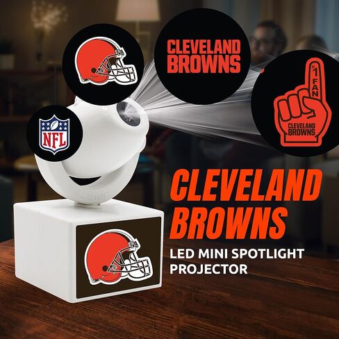 Sporticulture NFL American Football Cleveland Browns - Adjustable Led Mini Spotlight Projector with 6 Team Logo Designs - Portable & Rechargeable Spotlight - Battery-Operated - 4.375" x 3.125" in Saudi Arabia