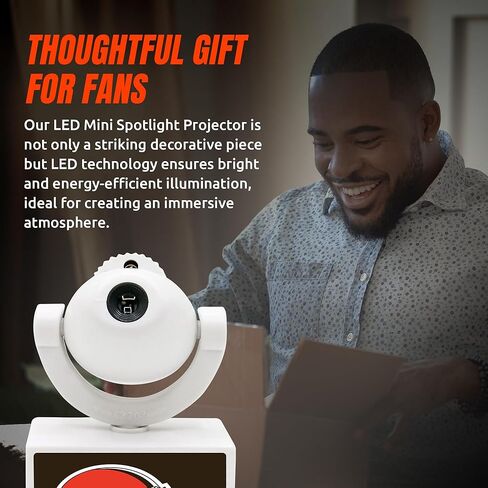 Sporticulture NFL American Football Cleveland Browns - Adjustable Led Mini Spotlight Projector with 6 Team Logo Designs - Portable & Rechargeable Spotlight - Battery-Operated - 4.375" x 3.125" in Saudi Arabia
