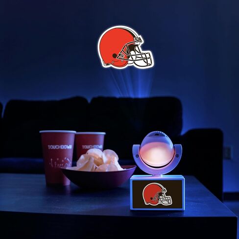 Sporticulture NFL American Football Cleveland Browns - Adjustable Led Mini Spotlight Projector with 6 Team Logo Designs - Portable & Rechargeable Spotlight - Battery-Operated - 4.375" x 3.125" in Saudi Arabia