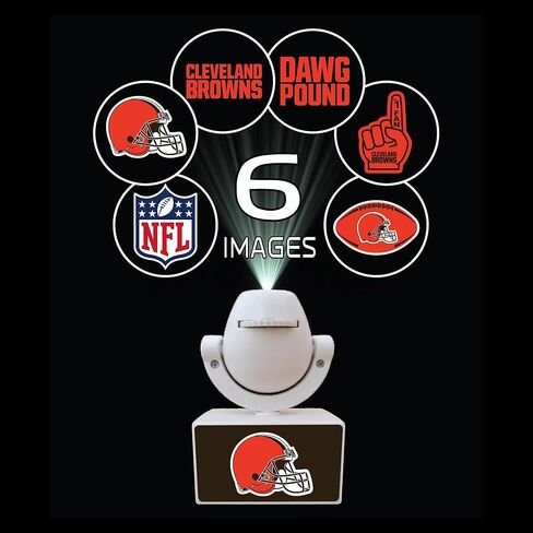 Sporticulture NFL American Football Cleveland Browns - Adjustable Led Mini Spotlight Projector with 6 Team Logo Designs - Portable & Rechargeable Spotlight - Battery-Operated - 4.375" x 3.125" in Saudi Arabia