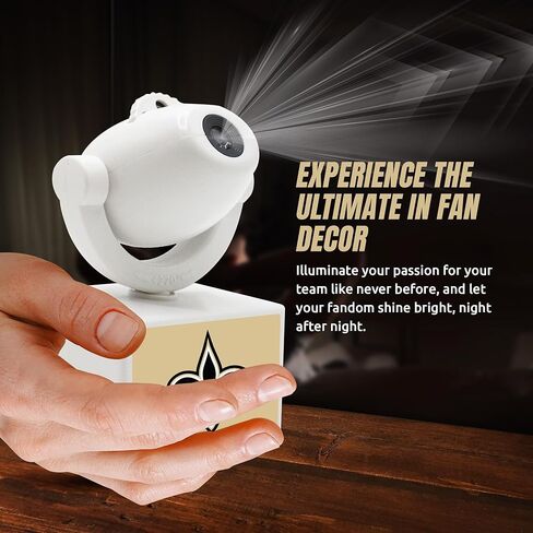 Sporticulture NFL American Football New Orleans Saints - Adjustable Led Mini Spotlight Projector with 6 Team Logo Designs - Portable & Rechargeable Spotlight - Battery-Operated - 4.375" x 3.125" in Saudi Arabia