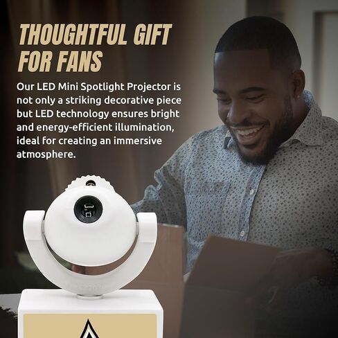 Sporticulture NFL American Football New Orleans Saints - Adjustable Led Mini Spotlight Projector with 6 Team Logo Designs - Portable & Rechargeable Spotlight - Battery-Operated - 4.375" x 3.125" in Saudi Arabia