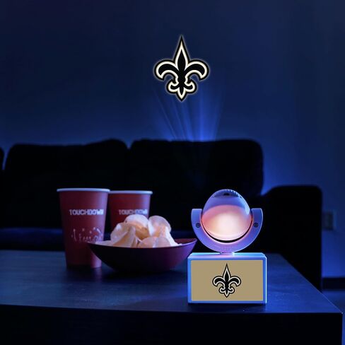 Sporticulture NFL American Football New Orleans Saints - Adjustable Led Mini Spotlight Projector with 6 Team Logo Designs - Portable & Rechargeable Spotlight - Battery-Operated - 4.375" x 3.125" in Saudi Arabia