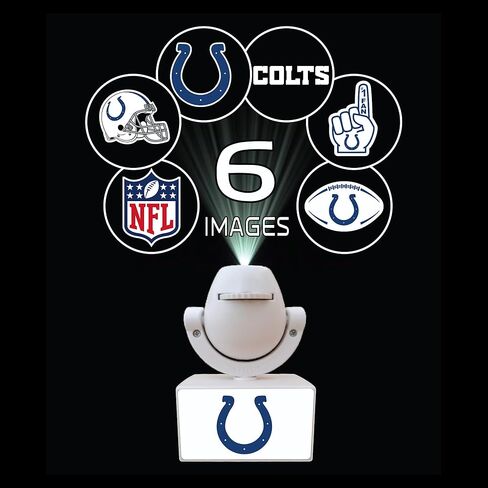 Sporticulture NFL American Football Indianapolis Colts - جهاز عرض صغير LED قابل للتعديل مع 6 تصميمات لشعار الفريق - مصباح كشاف محمول وقابل لإعادة الشحن - يعمل بالبطارية - 4.375 بوصة × 3.125 بوصة in Kuwait