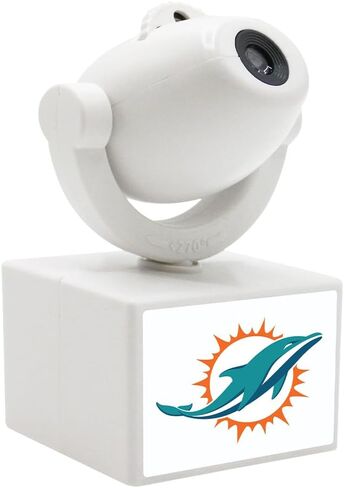 Sporticulture NFL American Football Miami Dolphins - جهاز عرض صغير LED قابل للتعديل مع 6 تصميمات لشعار الفريق - مصباح كشاف محمول وقابل لإعادة الشحن - يعمل بالبطارية - 4.375 بوصة × 3.125 بوصة in Kuwait