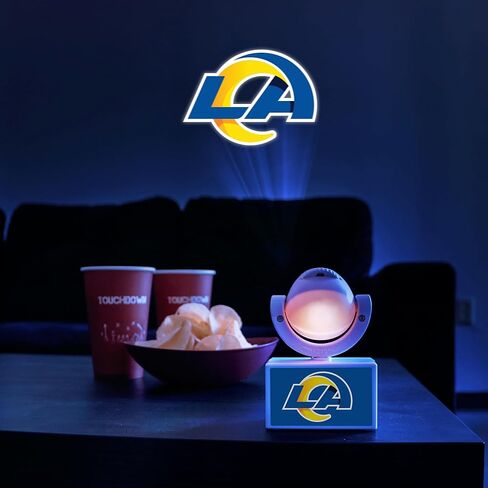 Sporticulture NFL American Football Los Angeles Rams - جهاز عرض كشاف صغير LED قابل للتعديل مع 6 تصميمات لشعار الفريق - مصباح كشاف محمول وقابل لإعادة الشحن - يعمل بالبطارية - 4.375 بوصة × 3.125 بوصة in Kuwait