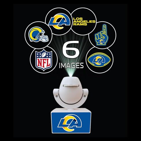 Sporticulture NFL American Football Los Angeles Rams - جهاز عرض كشاف صغير LED قابل للتعديل مع 6 تصميمات لشعار الفريق - مصباح كشاف محمول وقابل لإعادة الشحن - يعمل بالبطارية - 4.375 بوصة × 3.125 بوصة in Kuwait