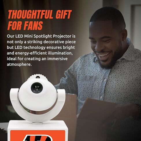 Sporticulture NFL American Football Cincinnati Bengals - جهاز عرض صغير LED قابل للتعديل مع 6 تصميمات لشعار الفريق - مصباح كشاف محمول وقابل لإعادة الشحن - يعمل بالبطارية - 4.375 بوصة × 3.125 بوصة in Kuwait