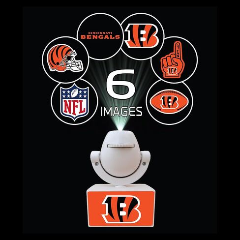 Sporticulture NFL American Football Cincinnati Bengals - جهاز عرض صغير LED قابل للتعديل مع 6 تصميمات لشعار الفريق - مصباح كشاف محمول وقابل لإعادة الشحن - يعمل بالبطارية - 4.375 بوصة × 3.125 بوصة in Kuwait