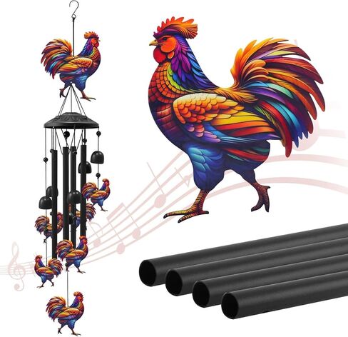 Cardinal Wind Chimes for Outside, Black Metal Windchimes with Red Cardinal Birds, Garden Yard Decor, Memorial Gift, Durable Outdoor Chimes (A) in Saudi Arabia
