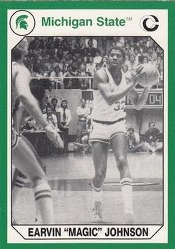 Earvin Magic Johnson Basketball Card Michigan State 1990 Collegiate Collection No. 189 in Saudi Arabia