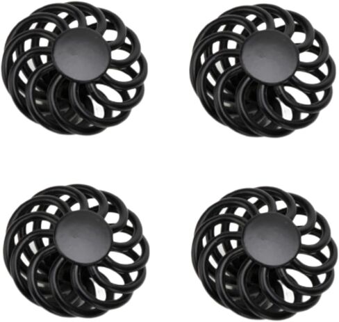 KEXYOAN Door Handles 4 Pack Black Birdcage Handle Cabinet Knob Wardrobe Round, Black-96mm(Oval Black 100 * 31mm) in Kuwait