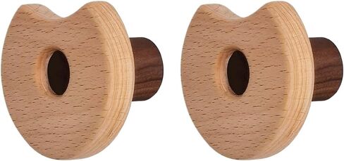 KEXYOAN Drawer Handles and Knobs 2 Pack Children's Room Wardrobe Door Pulls Cute Wooden Cabinet Solid Wood Suitable for Drawers Bookcases Home Decoration(Biscuit) in Kuwait