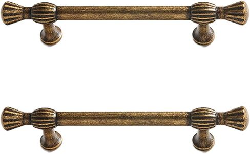 KEXYOAN 4 Pcs Vintage Cabinet Knobs Handles Antique Bronze Drawer Pull Suitable for Dressing Table Kitchen Wardrobe Wine(Hole Center 32mm/1.25 Inch) in Kuwait