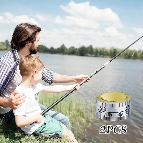 2PCS Fishing Measuring Sticker Waterproof 60 inch Self Adhesive Fishing Rulers for Kayaks Boat Coolers Marine Workbenches in Saudi Arabia