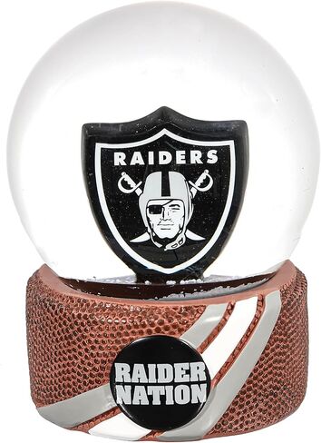 NFL Las Vegas Raiders Snow Globe, Officially Licensed Football Water Globe with Team Logo, Christmas Holiday Tabletop Decoration & Memorabilia Gift for Men and Women Fans in Saudi Arabia