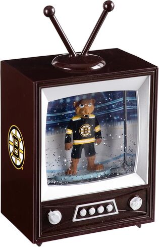 NHL Boston Bruins Snow Globe Lantern, Vintage TV Water Globe with Lights & Swirling Glitter, Battery Operated Christmas Decoration, Hockey Tabletop Indoor Décor, Gift for Men & Women Fans in Saudi Arabia