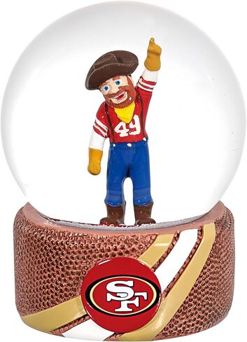 NFL San Francisco 49ers Snow Globe, Officially Licensed Football Water Globe with Team Logo, Christmas Holiday Tabletop Decoration & Memorabilia Gift for Men and Women Fans in Saudi Arabia