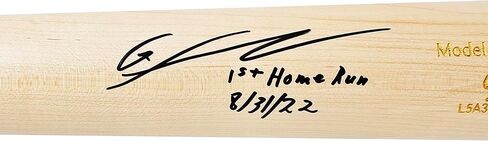 غونار هندرسون موقعة من لاعب تشاندلر الشقراء موديل بات أوريولز "1st Homerun 8/31/22" Beckett BAS Witness in Saudi Arabia