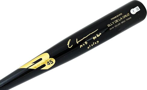 Elly De La Cruz Autographed Black Player Model Bat Reds "M.L.B Debut 6/6/23" Beckett BAS Witness in Saudi Arabia