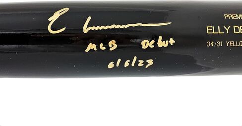 Elly De La Cruz Autographed Black Player Model Bat Reds "M.L.B Debut 6/6/23" Beckett BAS Witness in Saudi Arabia