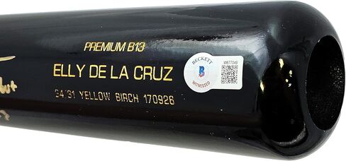 Elly De La Cruz Autographed Black Player Model Bat Reds "M.L.B Debut 6/6/23" Beckett BAS Witness in Saudi Arabia