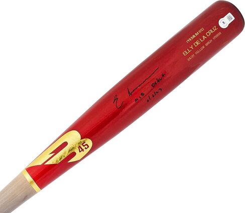 Elly De La Cruz موقعة من Red Player Model Bat Reds "M.L.B Debut 6/6/23" Beckett BAS Witness in Kuwait