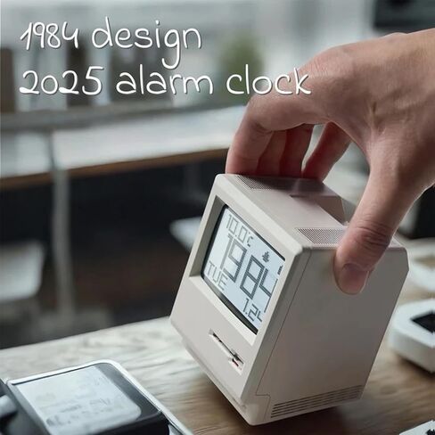 Maclock WB-8 ساعة منبه بكسل ريترو، 1984 80s ساعة رقمية إلكترونية بنمط الكمبيوتر مع شاشة LCD كبيرة، ساعة مكتب USB لغرفة النوم، أجهزة إنذار متعددة، تقويم، درجة الحرارة، سطوع قابل للتعديل in Saudi Arabia